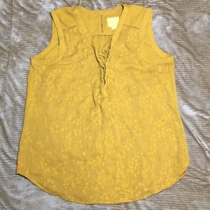 Maeve Anthropologie Mustard Yellow Tank Top Blouse